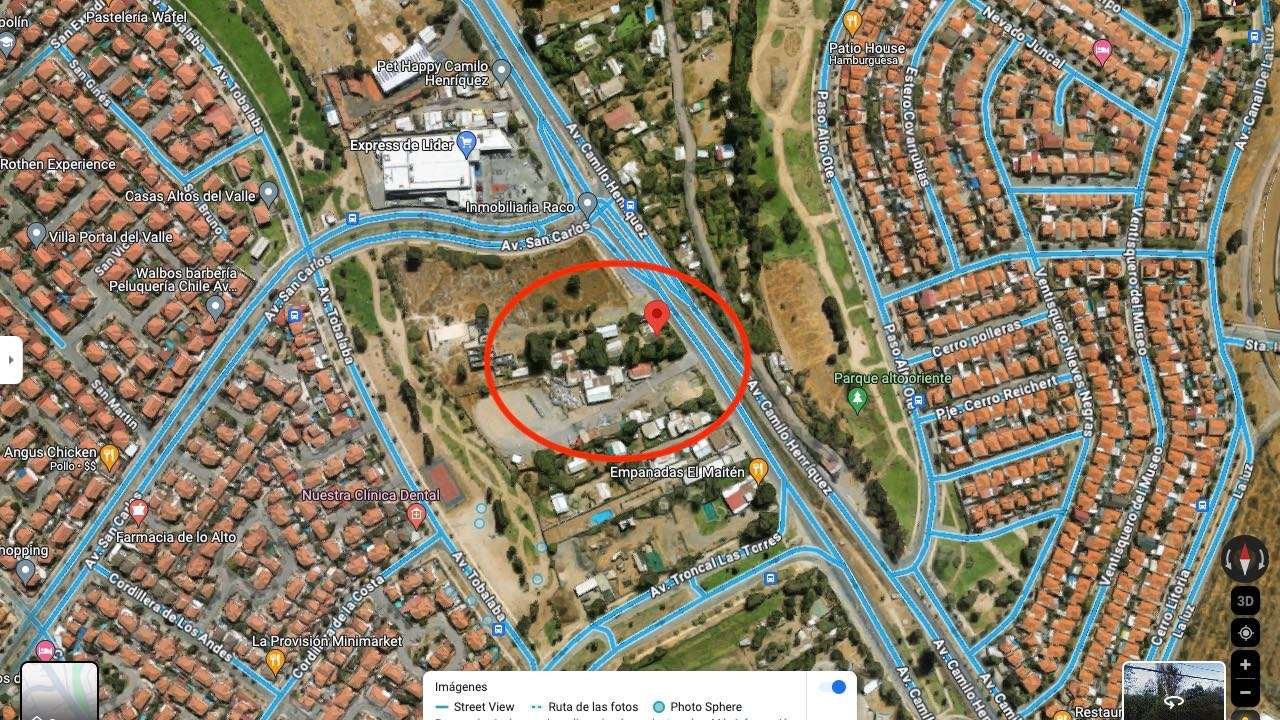 Google Earth 3 Terreno Comercial Avenida Camilo Henríquez Puente Alto